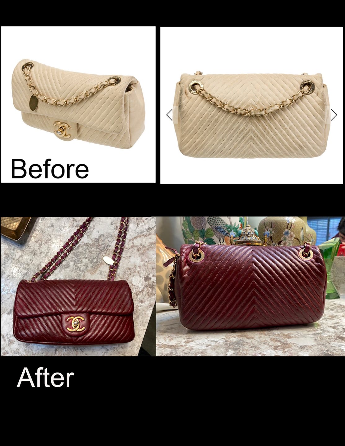 Customer photo review of Clyde’s Leather Recoloring Balm