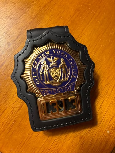 Customer photo review of NYPD New York Police Detective Badge Solid Copper Replica Movie Props With No.1313