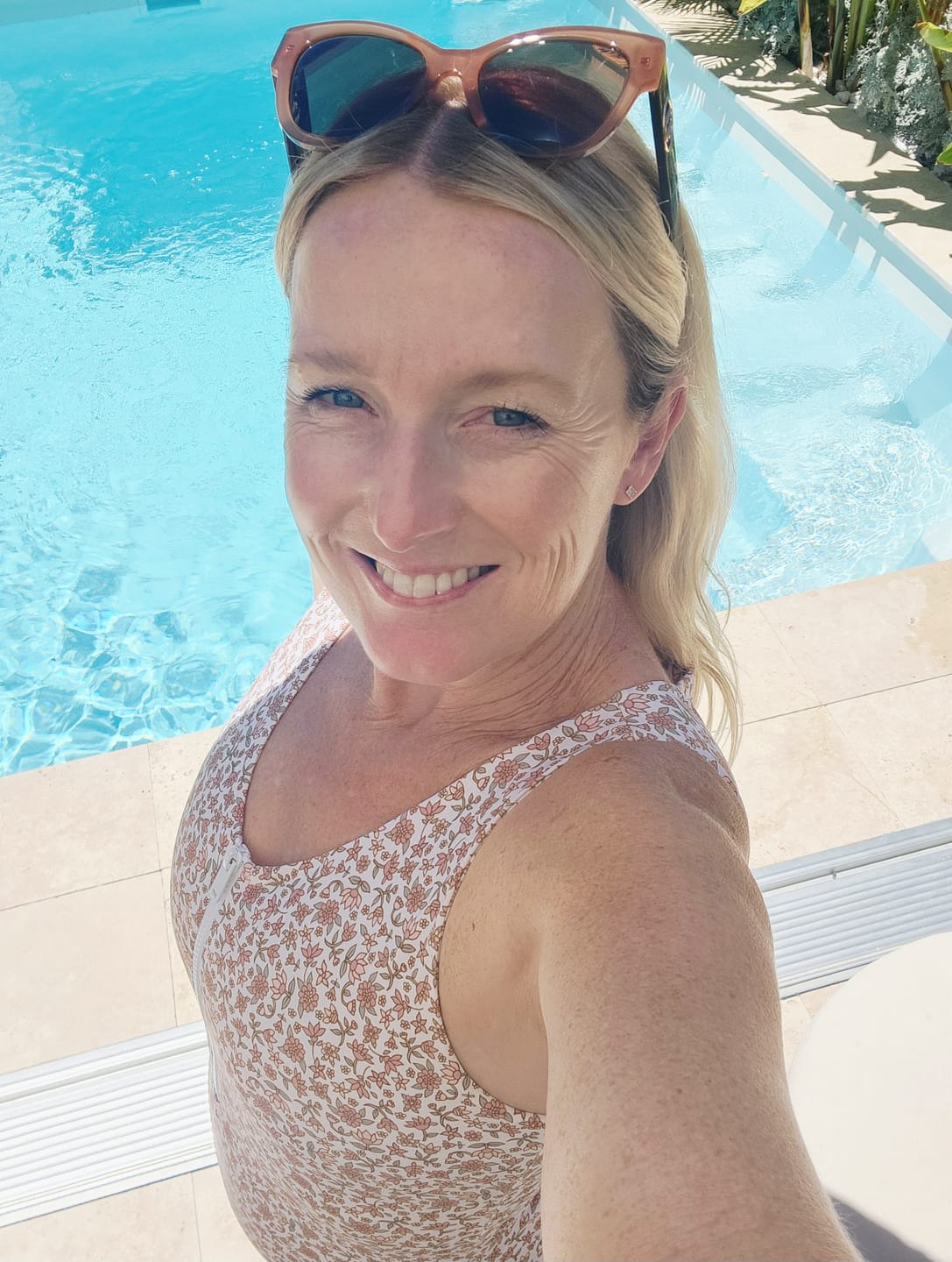 Customer photo review of Cream Boho Zephyr Surf Suit