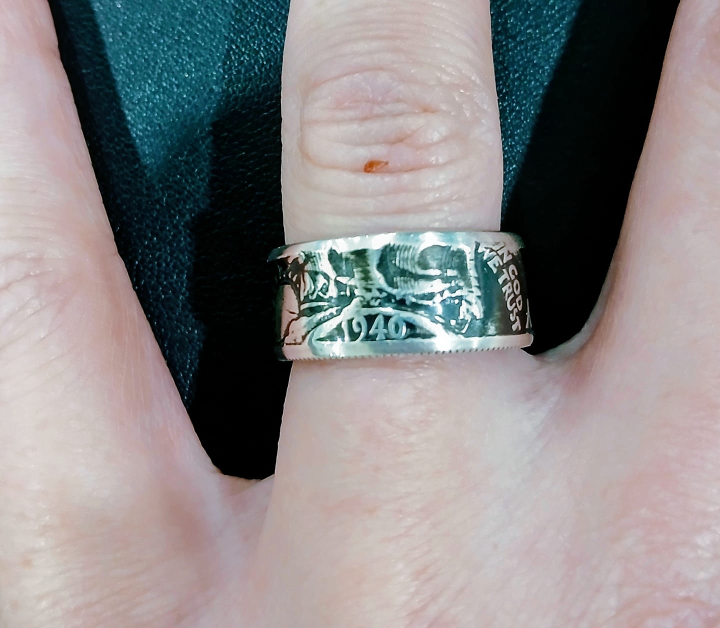 Customer photo review of Walking Liberty Coin Ring
