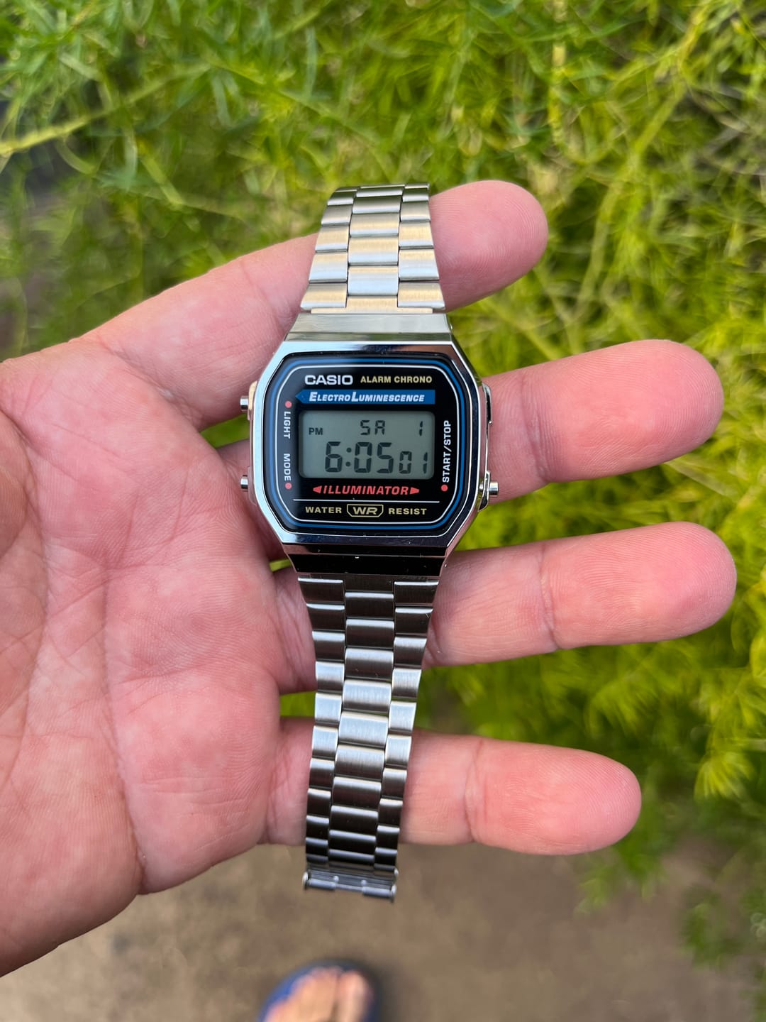 Customer photo review of Reloj Casio Vintage A168WA-1WDF Electroluminescence Plateado