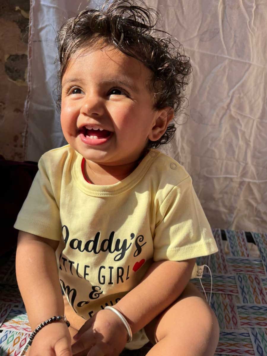 Customer photo review of Daddy's Little Girl and Mama's Whole World Cotton Romper