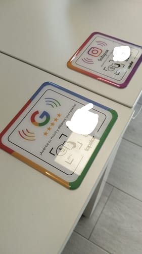 Customer photo review of Placa Reseñas de Google