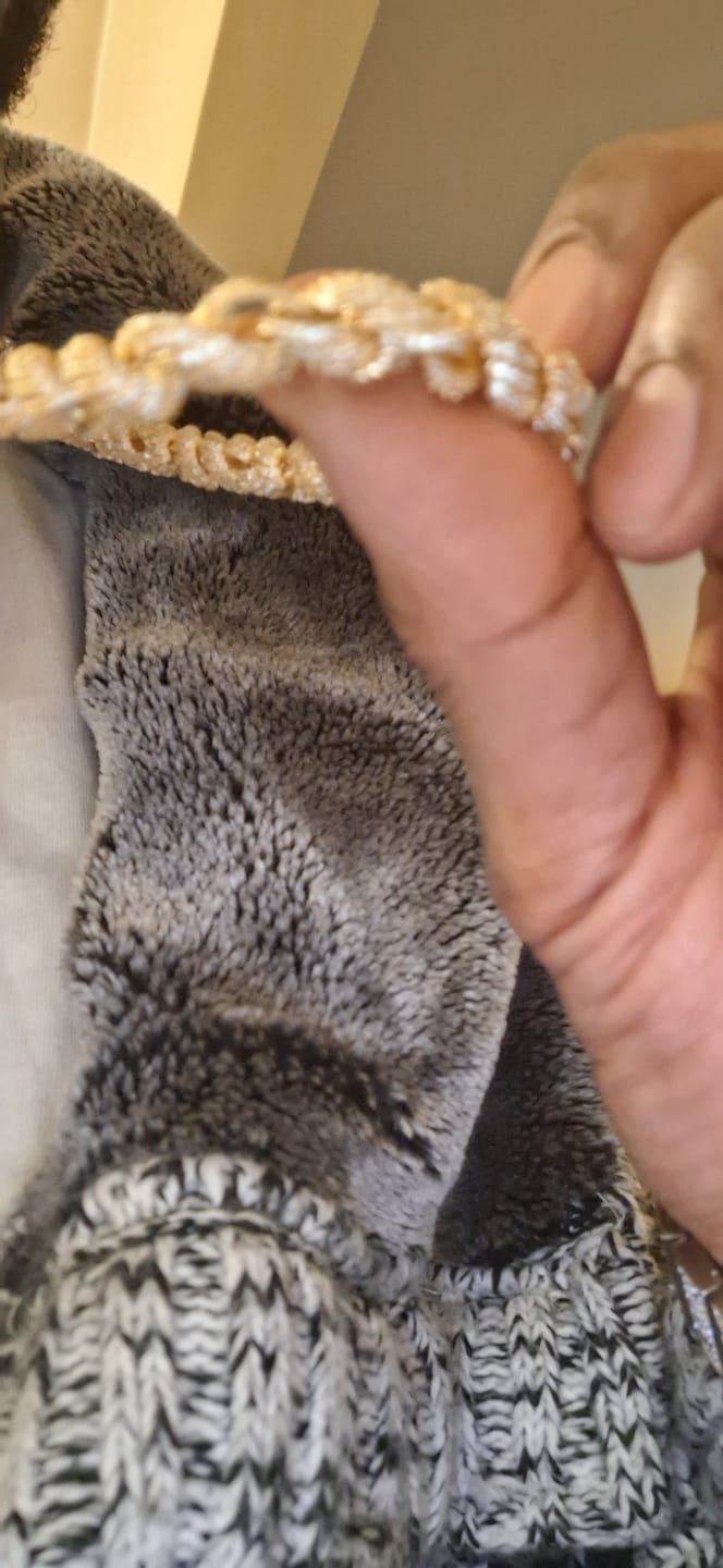 Customer photo review of 8mm Premium Thick Iced Out Rope Chain