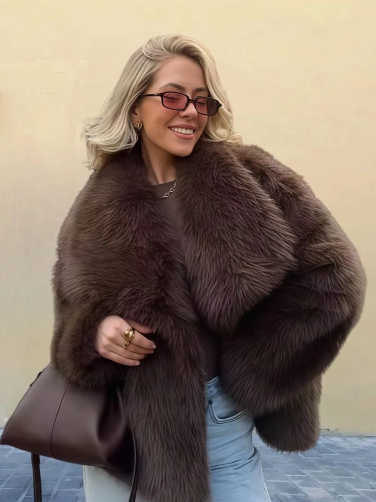 Customer photo review of Audrey Faux Fur Jacket