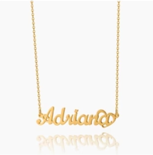 Customer photo review of Crescent Heart Name Necklace