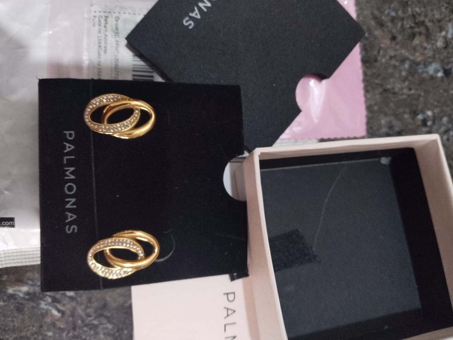 Customer photo review of Elegant Interlinked Stud Earrings