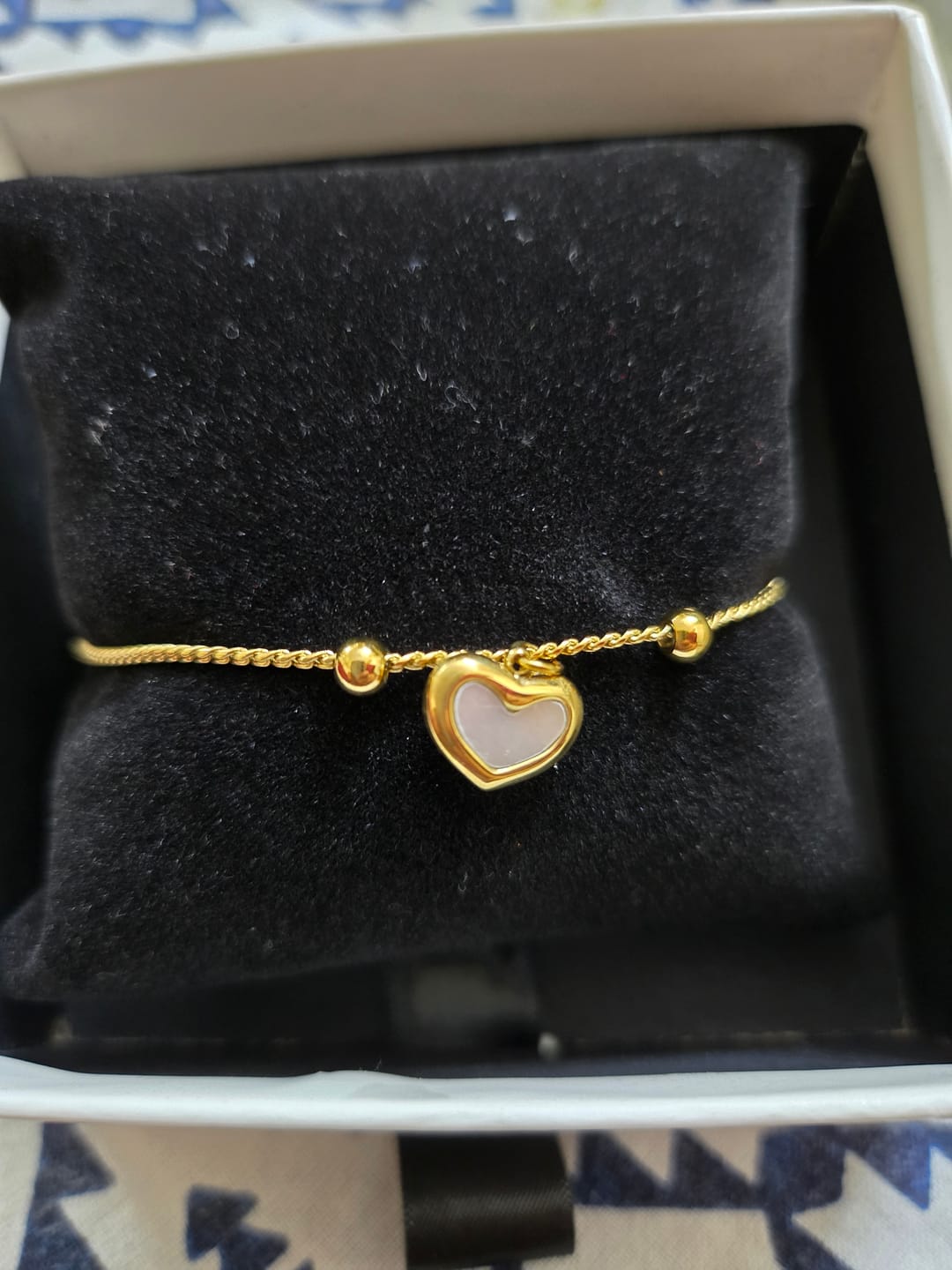 Customer photo review of Moonstone Heart Bracelet