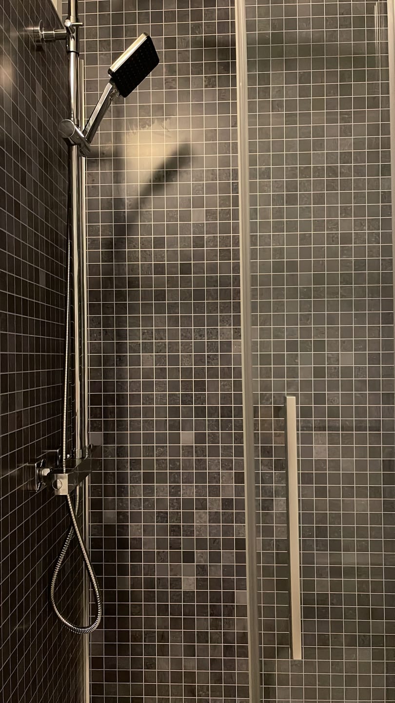 Customer photo review of 10mm Roman Blue Mosaic Matt Shower Panel 1M x 2.4M
