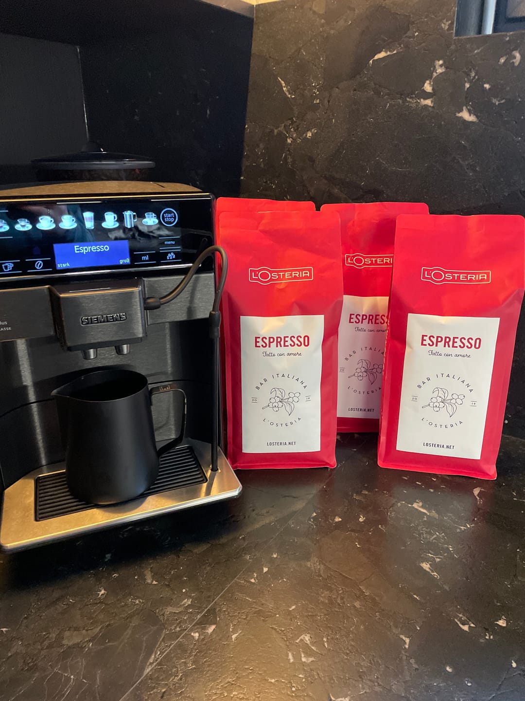 Customer photo review of L'Osteria Espresso Vorteilspack 2 x 1 Kg
