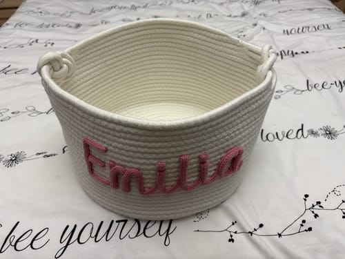 Customer photo review of Baby Knits™ Personalized Knitted Basket