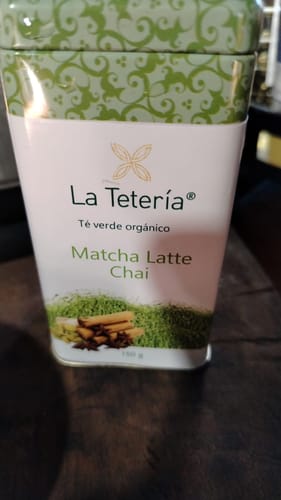 Customer photo review of Té Verde Matcha Latte Coco Tarro La Tetería 150 grs