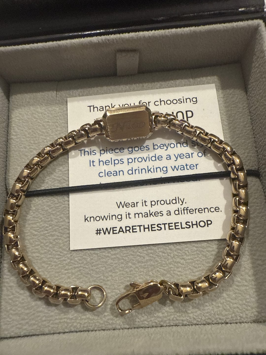 Customer photo review of 5mm Round Box ID Tag Bracelet