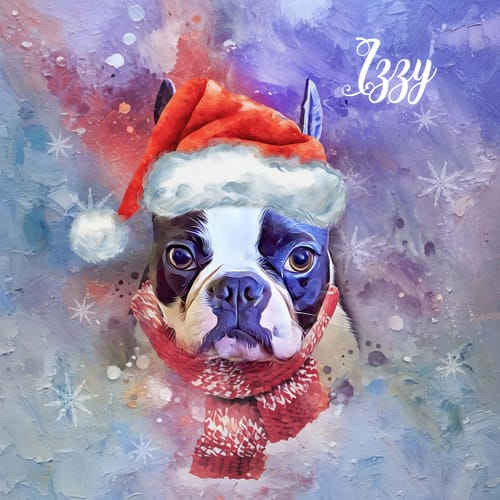 Customer photo review of Custom Pet Portrait - Furry Christmas