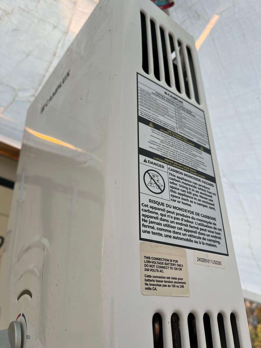 Customer photo review of Camplux BW211 Camping Water Heater Propane