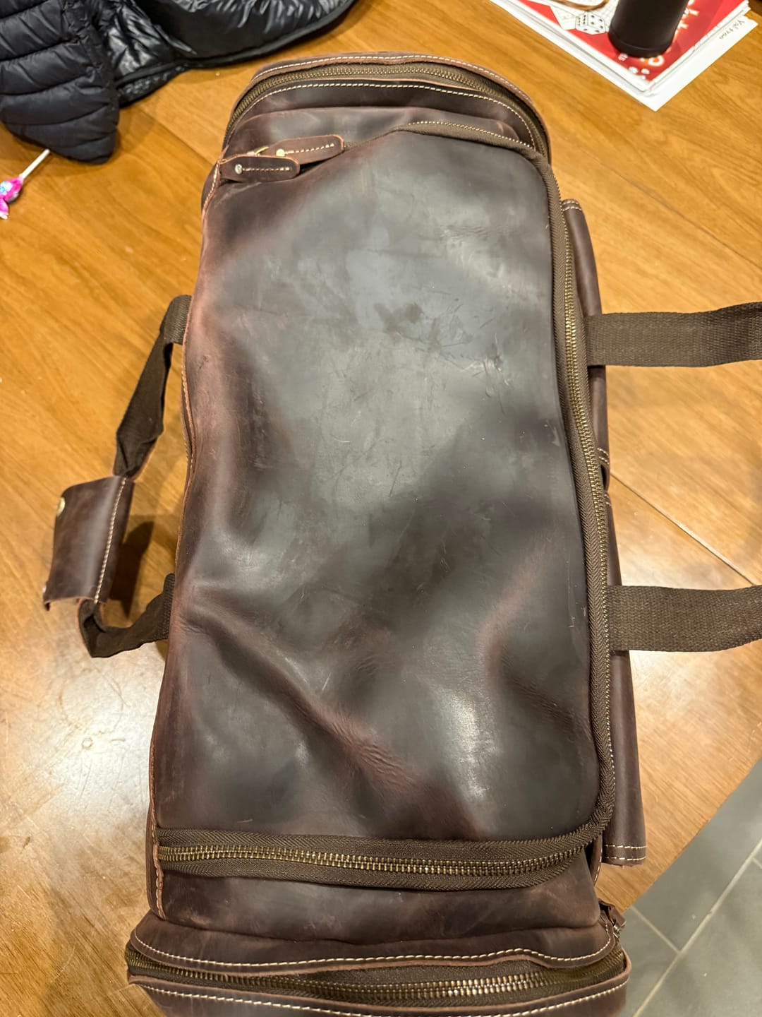 Customer photo review of The Tusker - Leather Duffle Bag