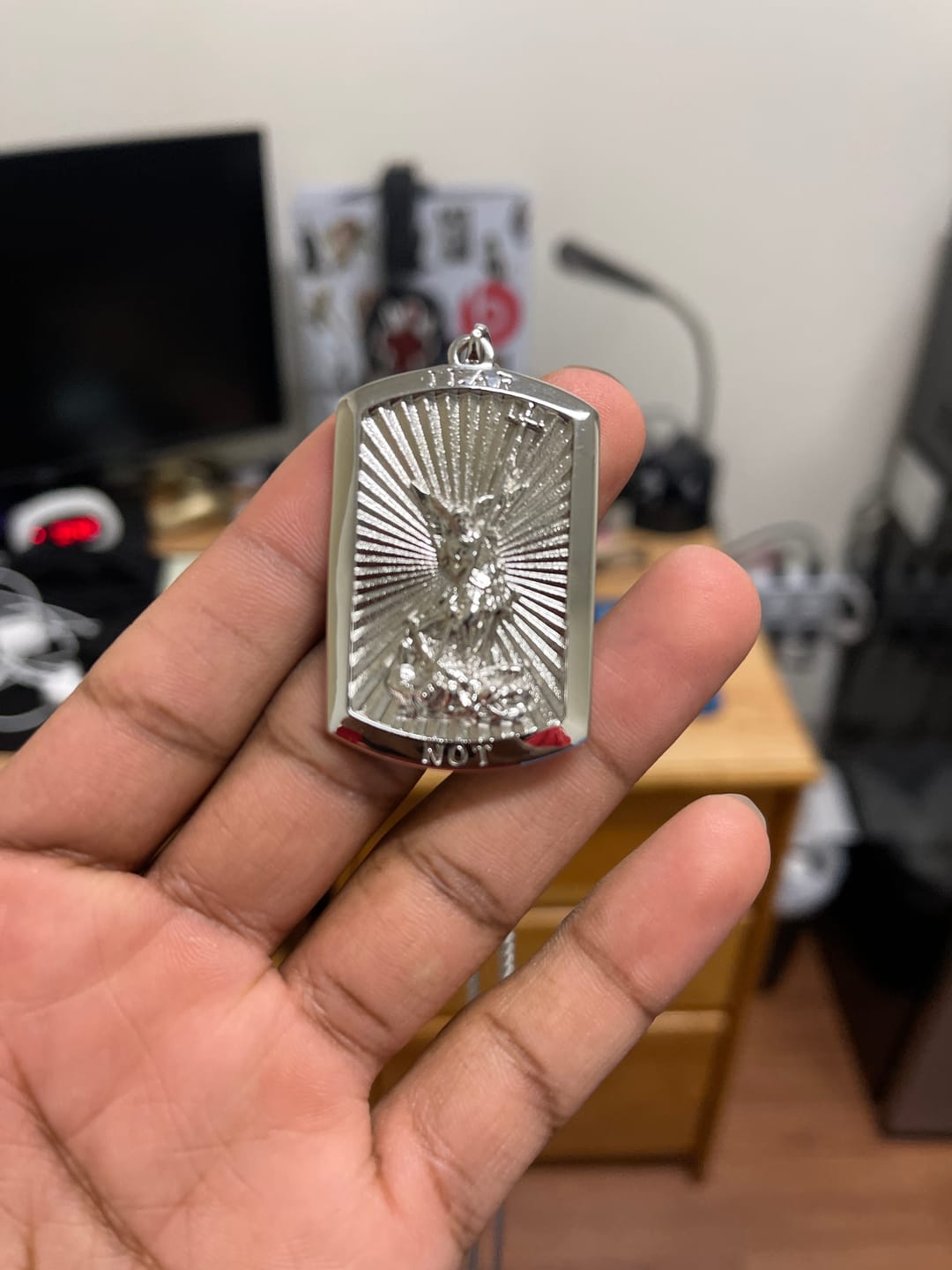 Customer photo review of Archangel Michael Pendant