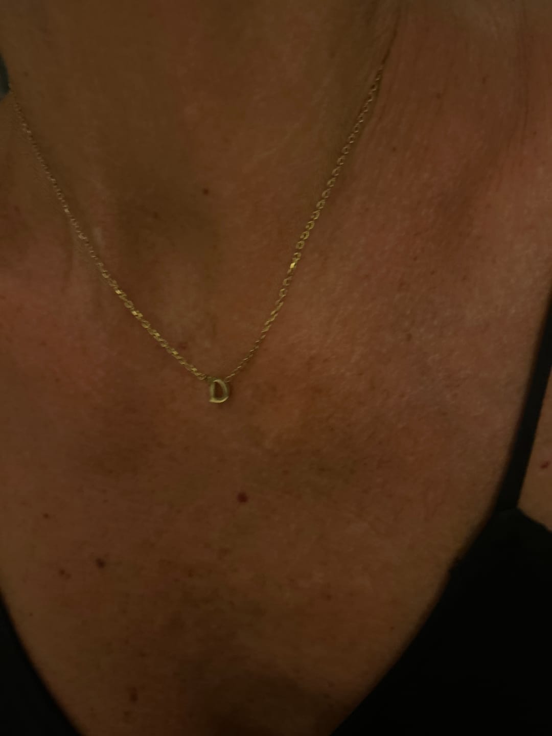 Customer photo review of The Original Single Initial Letter Necklace