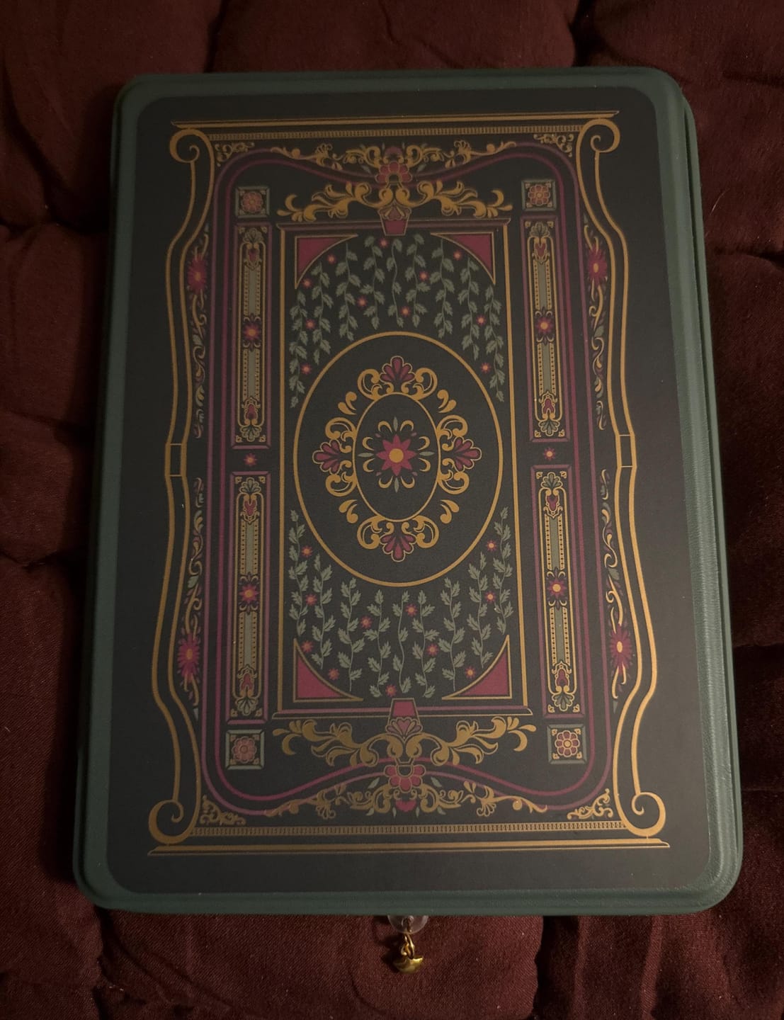 Customer photo review of Literati Kindle Sticker Insert - Forest Green
