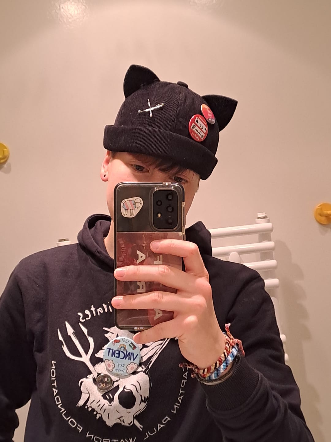 Customer photo review of Winter Corduroy Docker Cat Ear Hat