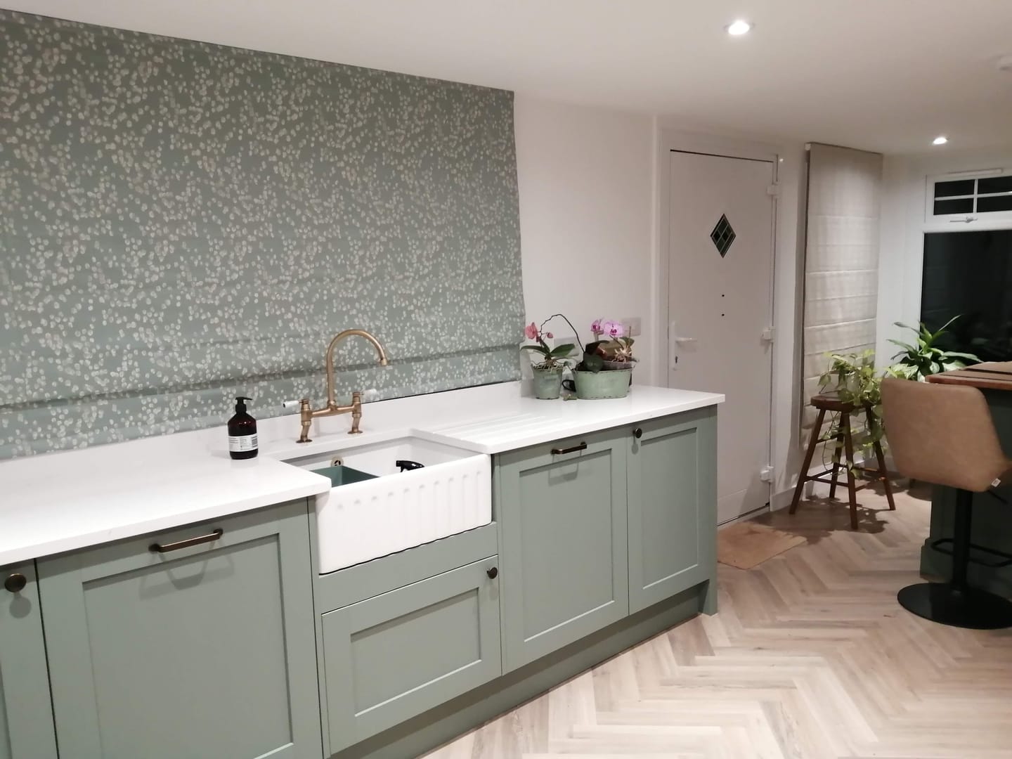 Customer photo review of Catkin Duck egg Roman Blinds