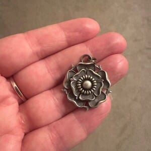 Customer photo review of Tudor Rose Pendant
