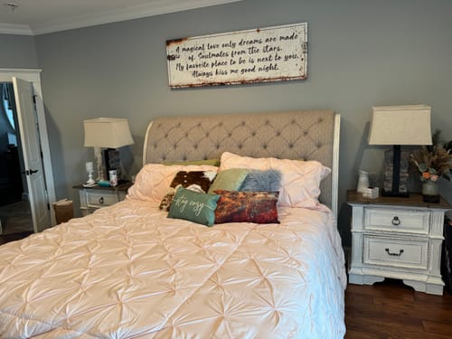 Customer photo review of Custom Rustic Canvas Sign