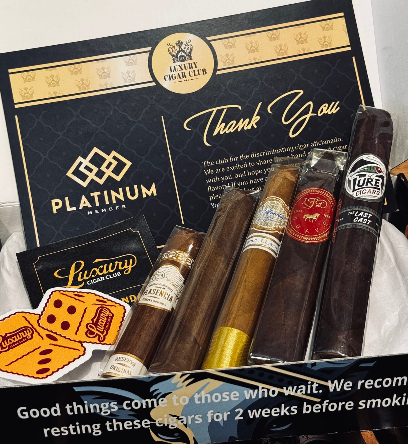 Customer photo review of Platinum Subscription Luxury Cigars Monthly
