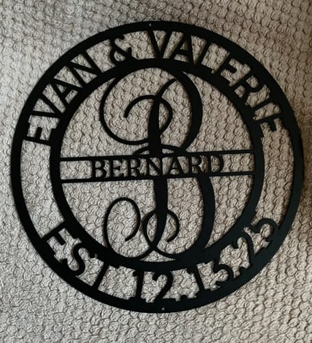 Customer photo review of Elaborate Name - Steel Sign