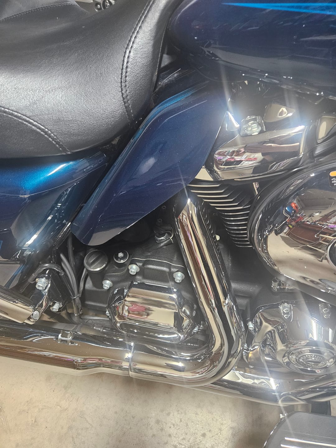 Customer photo review of Mid Frame Air Deflectors & Heat Shield for 2009-2025 Harley Touring Models