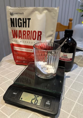 Customer photo review of Night warrior Caffeine-free Pre-workout