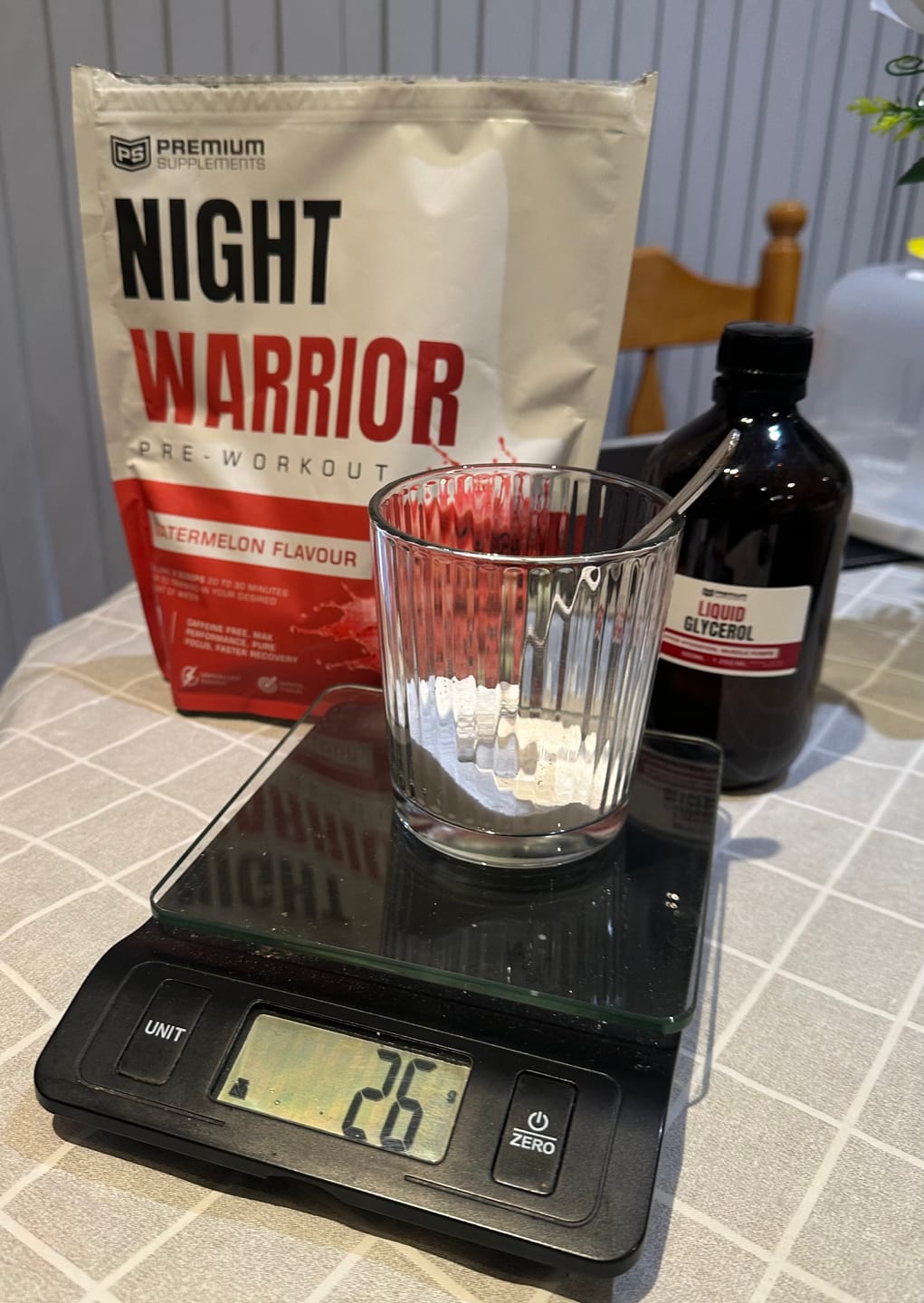 Customer photo review of Night warrior Caffeine-free Pre-workout