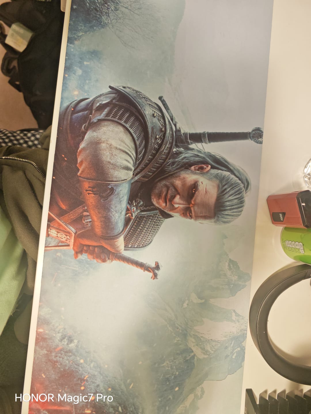 Customer photo review of The Witcher™ Desk Mat - Geralt of Rivia Box Art
