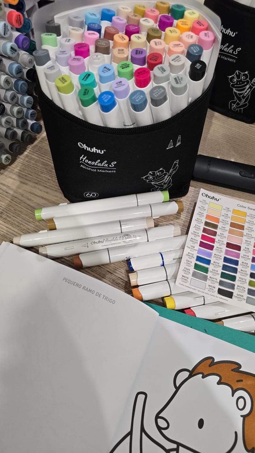 Customer photo review of Ohuhu Honolulu S 48 Colors Dual Soft Tips Alcohol Art Markers, Brush & Soft Chisel