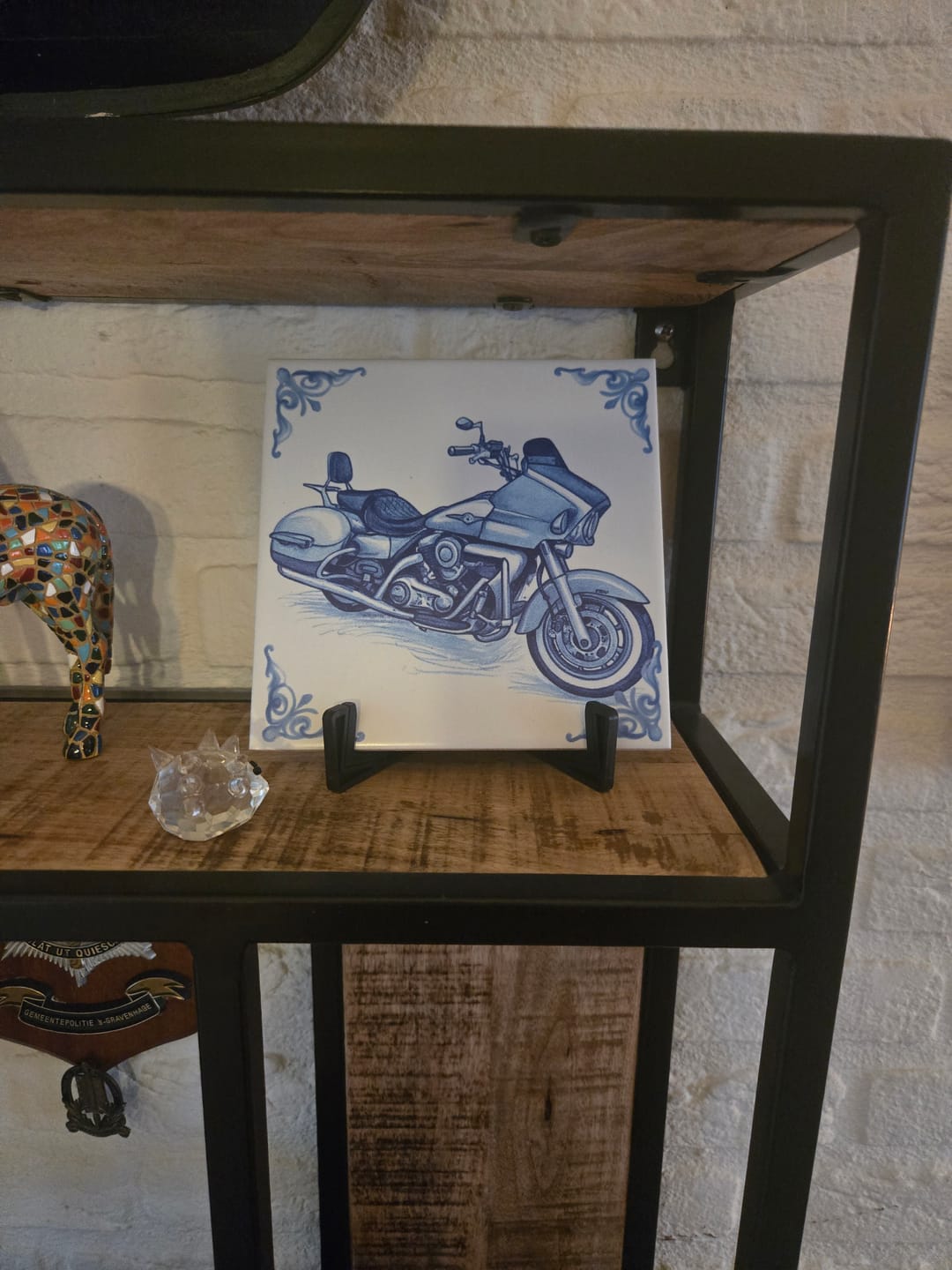 Customer photo review of Delfts Blauw tegeltje bedrukken met eigen motor