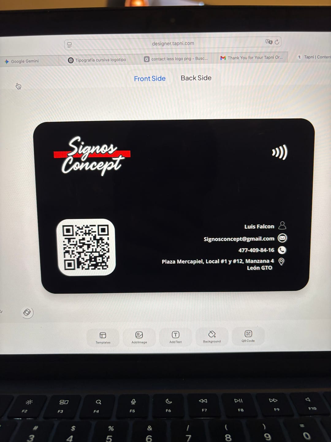 Customer photo review of Tarjeta Personalizada