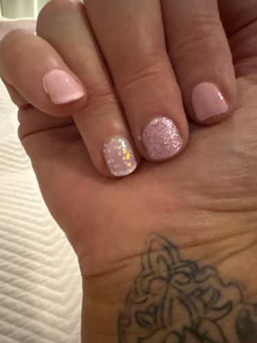 Customer photo review of Fairy Dust | Chunky Pink GlitterNail Polish Wrap
