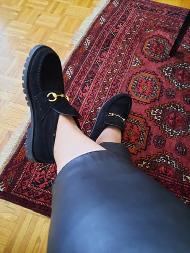 Customer photo review of GG WOMEN'S HORSEBIT ANKLE BOOT IN BLACK SUEDE