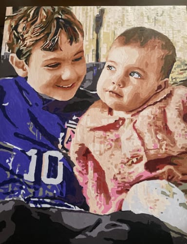 Customer photo review of Custom Portrait Paint By Numbers