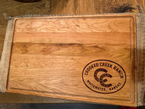 Customer photo review of Personalized Wood BBQ Cutting Board XL 11" x 17"