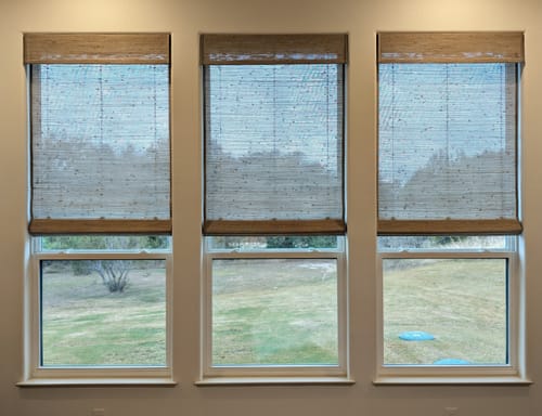Customer photo review of SmartWings Motorized Woven Wood Shades 50%/70%/100% Blackout Aphrodite