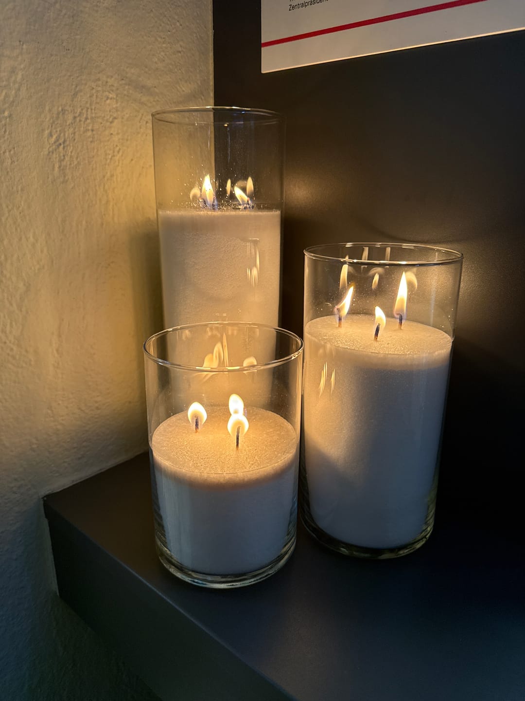 Customer photo review of Candlera 3-Glass Cylinder Set