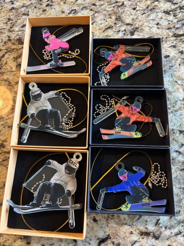 Customer photo review of Personalized Skiing Christmas Ornaments, Gifts for Skiers and Snowboarders