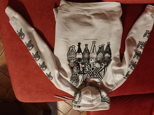 Customer photo review of Death - Kittens - Deluxe Pullover Hoodie (White)
