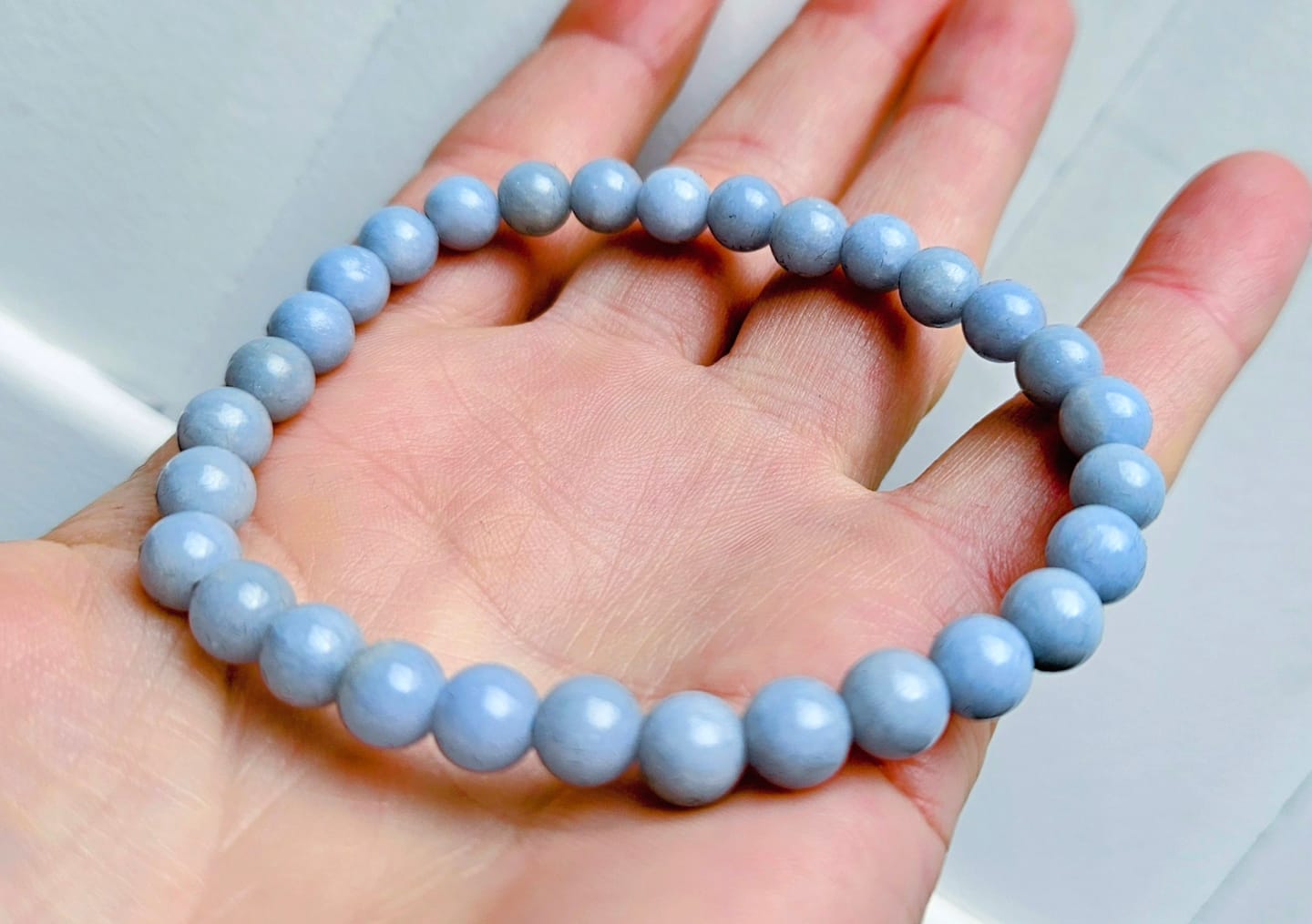 Customer photo review of Bracelet Angélite 6mm
