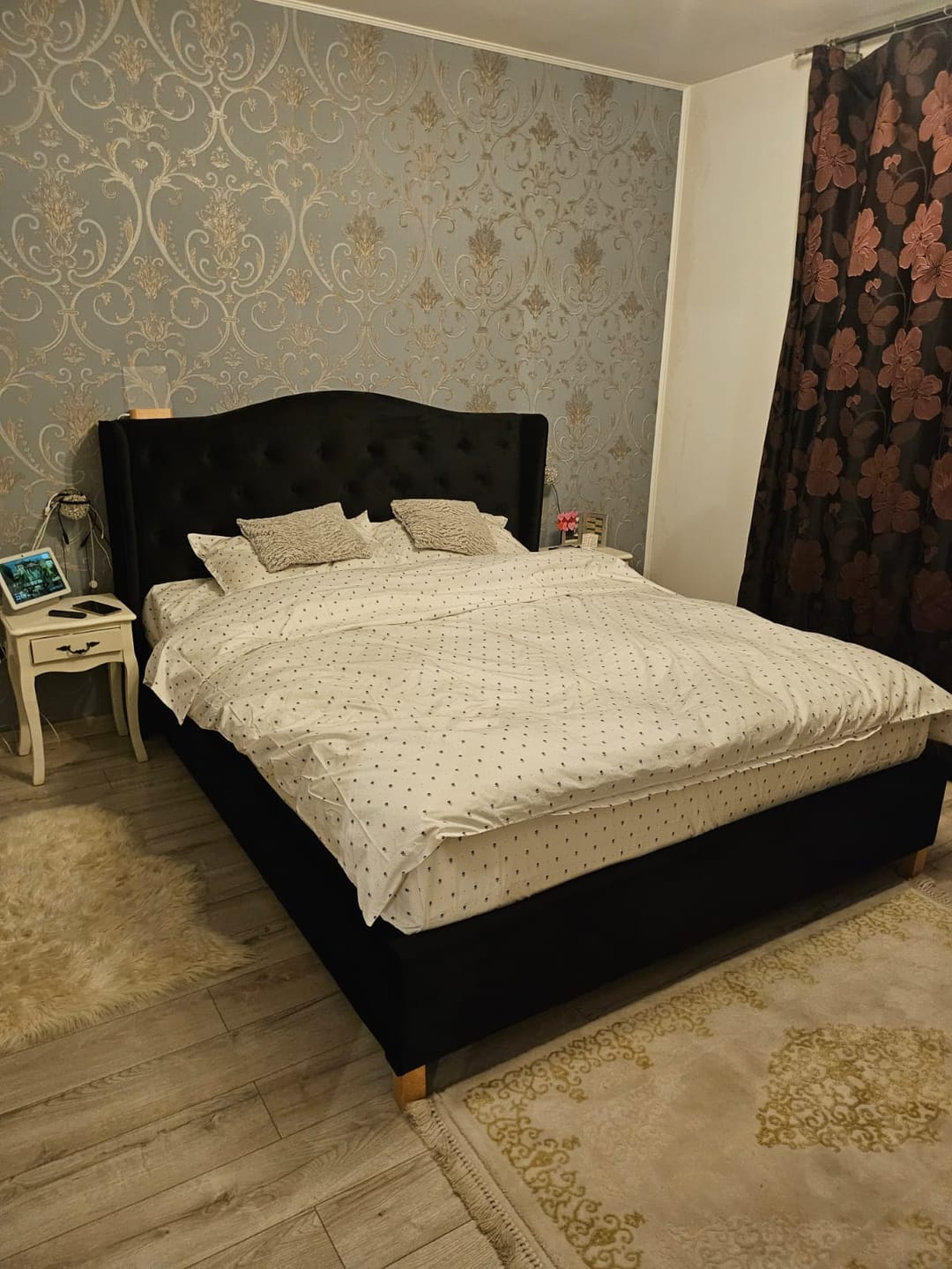 Customer photo review of Pat ASPEN 160x200, stofa catifelata gri - BLUVEL 14, cu somiera