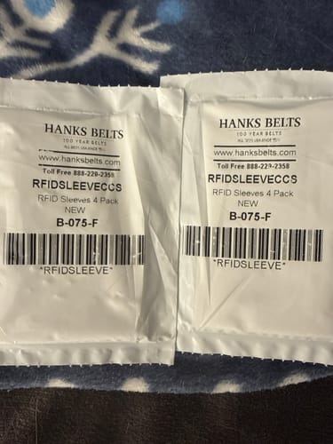 Customer photo review of RFID Shield Sleeves For Hanks Wallets - 4 Pack
