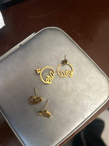 Customer photo review of Gold Thando Studs