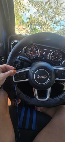 Customer photo review of DIY Hand-Stitch Leather Steering Wheel Cover