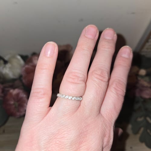 Customer photo review of Tori 18k White Gold Plated Ring with Round Cut Swarovski Crystals